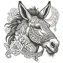 donkey with 909  tattoo design idea