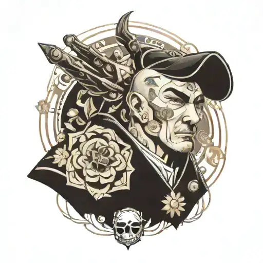 genral Radahn depicted as a character tattoo design idea