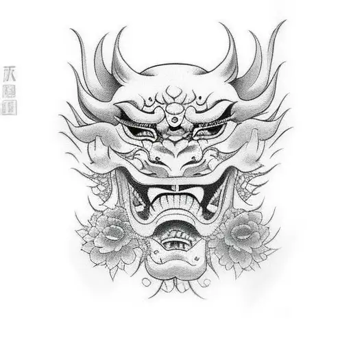 Hannya mask tattoo design idea