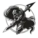 Spartan warrior holding a sword  tattoo design idea