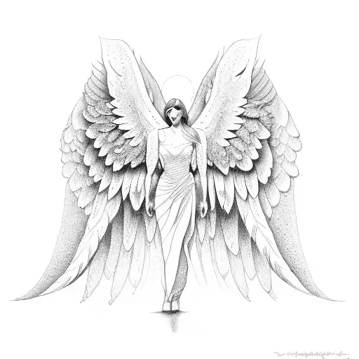 WING RIDDEN ANGEL tattoo design idea