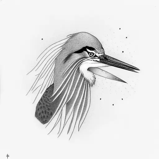 herons bird tattoo design idea
