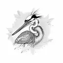 herons bird tattoo design idea
