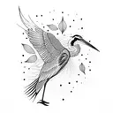 herons bird tattoo design idea