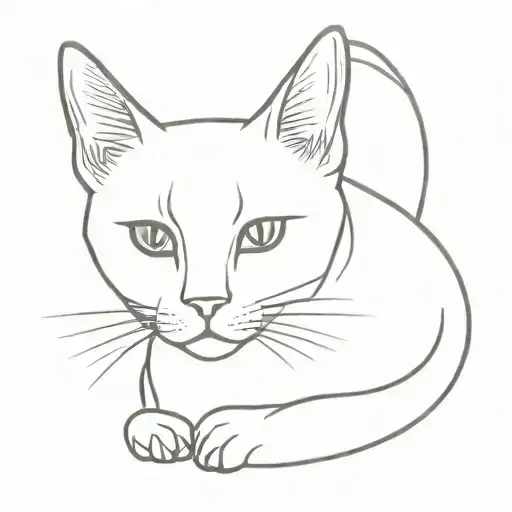 Russian Blue Cat tattoo design idea