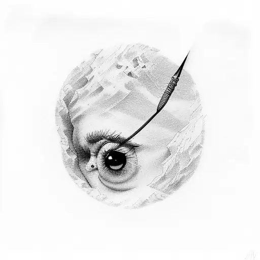 Crying black eye tattoo design idea