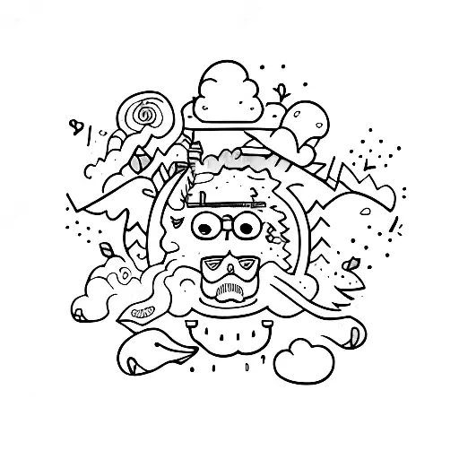 self hug doodle tattoo design idea