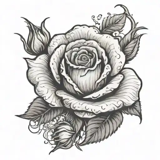 rose bud just about to bloom. stem written 1962 - 2035  tattoo design idea