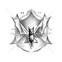 Bat  with spread wings tattoo design idea