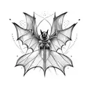 Bat  with spread wings tattoo design idea