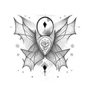 Bat  with spread wings tattoo design idea