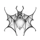 Bat  with spread wings tattoo design idea