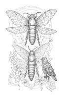 Tatoo bird Rust Cohle from true detective and tatoo Ellie's cicada from the last of us tattoo design idea