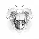 skull with a bear head helmet  tattoo design idea