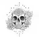 skull and bear  tattoo design idea