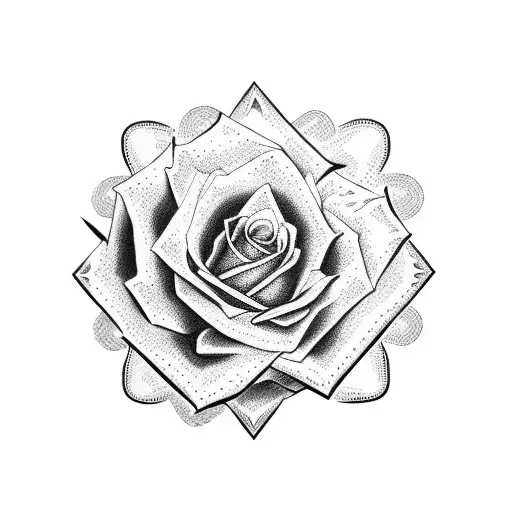 Mexican style rose around a cross tattoo design idea