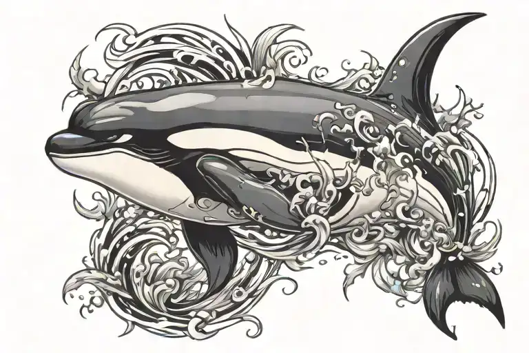orca menacing tattoo design idea