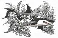 orca menacing tattoo design idea