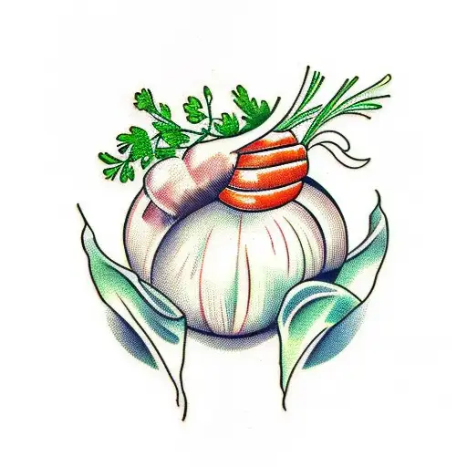carrots, onion, parsley and celery  tattoo design idea
