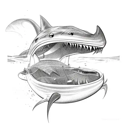 Goblin shark tattoo design idea