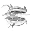 Goblin shark tattoo design idea