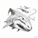 Goblin shark tattoo design idea