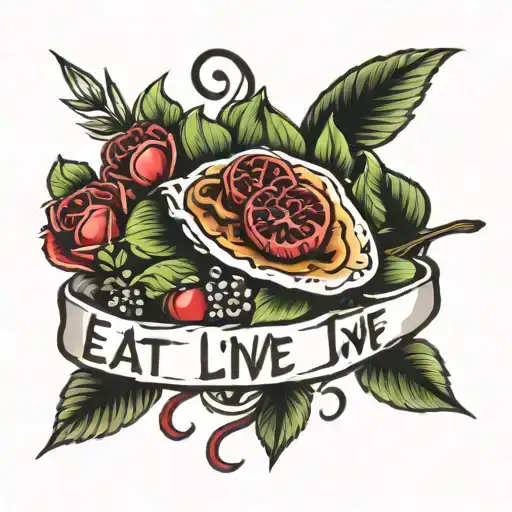 eat live love  tattoo design idea