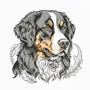 Bernese mountain dog malé tattoo b/w tattoo design idea