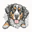Bernese mountain dog malé tattoo b/w tattoo design idea