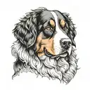 Bernese mountain dog malé tattoo b/w tattoo design idea