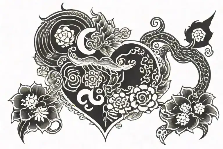 Preet with heart  tattoo design idea