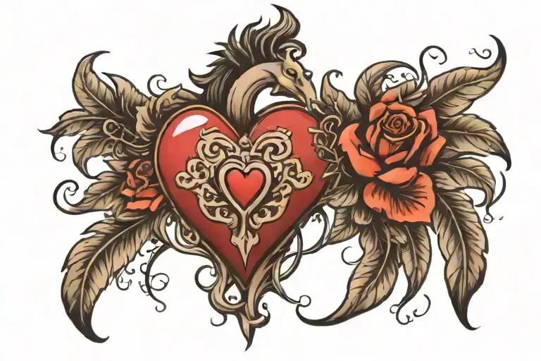 Preet with heart  tattoo design idea