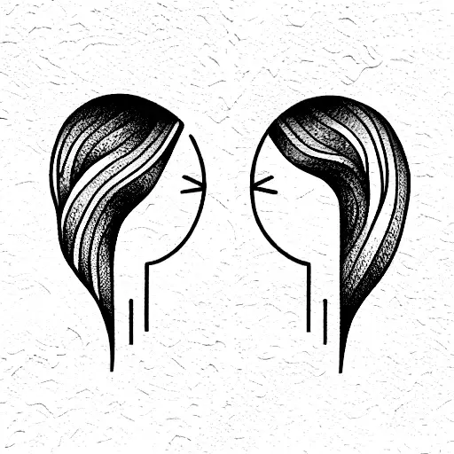 female secret friendship tattoo design idea