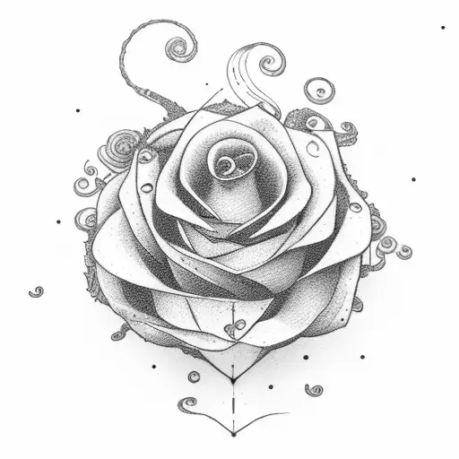 ratema flower inside a question mark tattoo design idea