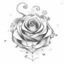 ratema flower inside a question mark tattoo design idea