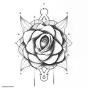 ratema flower inside a question mark tattoo design idea