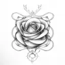 ratema flower inside a question mark tattoo design idea