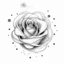 ratema flower inside a question mark tattoo design idea