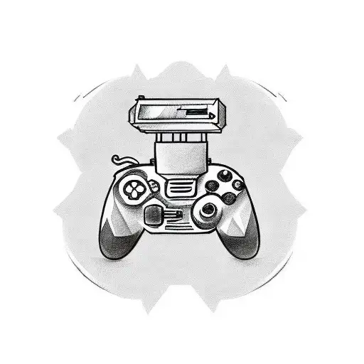 Incorporate a video game controller into a sketch-style tattoo inspired by your love for video games tattoo design idea