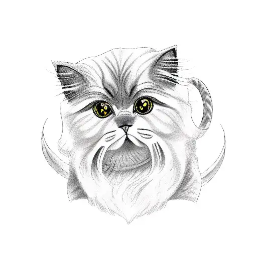 persian cat tattoo design idea