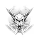 dragon skull fire mouth dark tattoo design idea