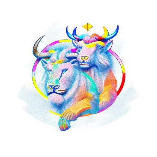 Leo zodiac whit Taurus  tattoo design idea