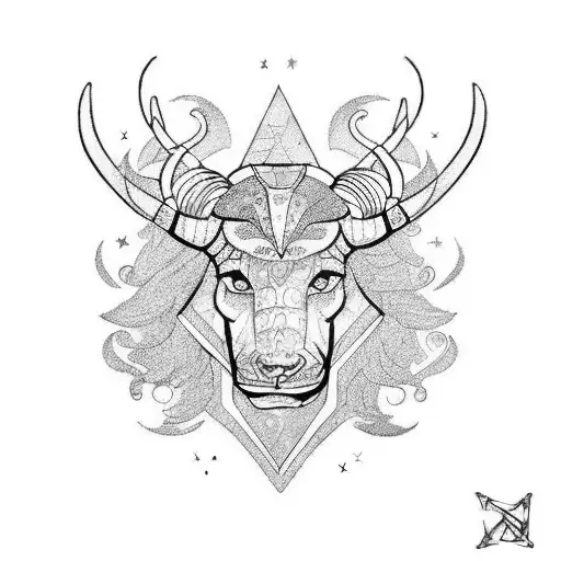 Premium Photo | A deer tattoo with a geometric design