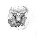 Leo zodiac whit Taurus  tattoo design idea