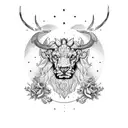 Leo zodiac whit Taurus  tattoo design idea