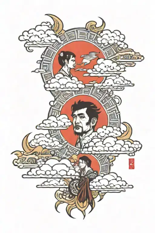 With icons like Tony Montana and the cloud and sun tattoo design idea