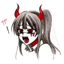 devil crying tattoo design idea