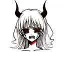 devil crying tattoo design idea