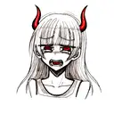 devil crying tattoo design idea