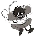 devil man crying tattoo design idea